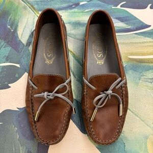 TOD’S Gommino Bow Driving Shoes Brown EU 36 US Size 6 Slip On Leather Loafer